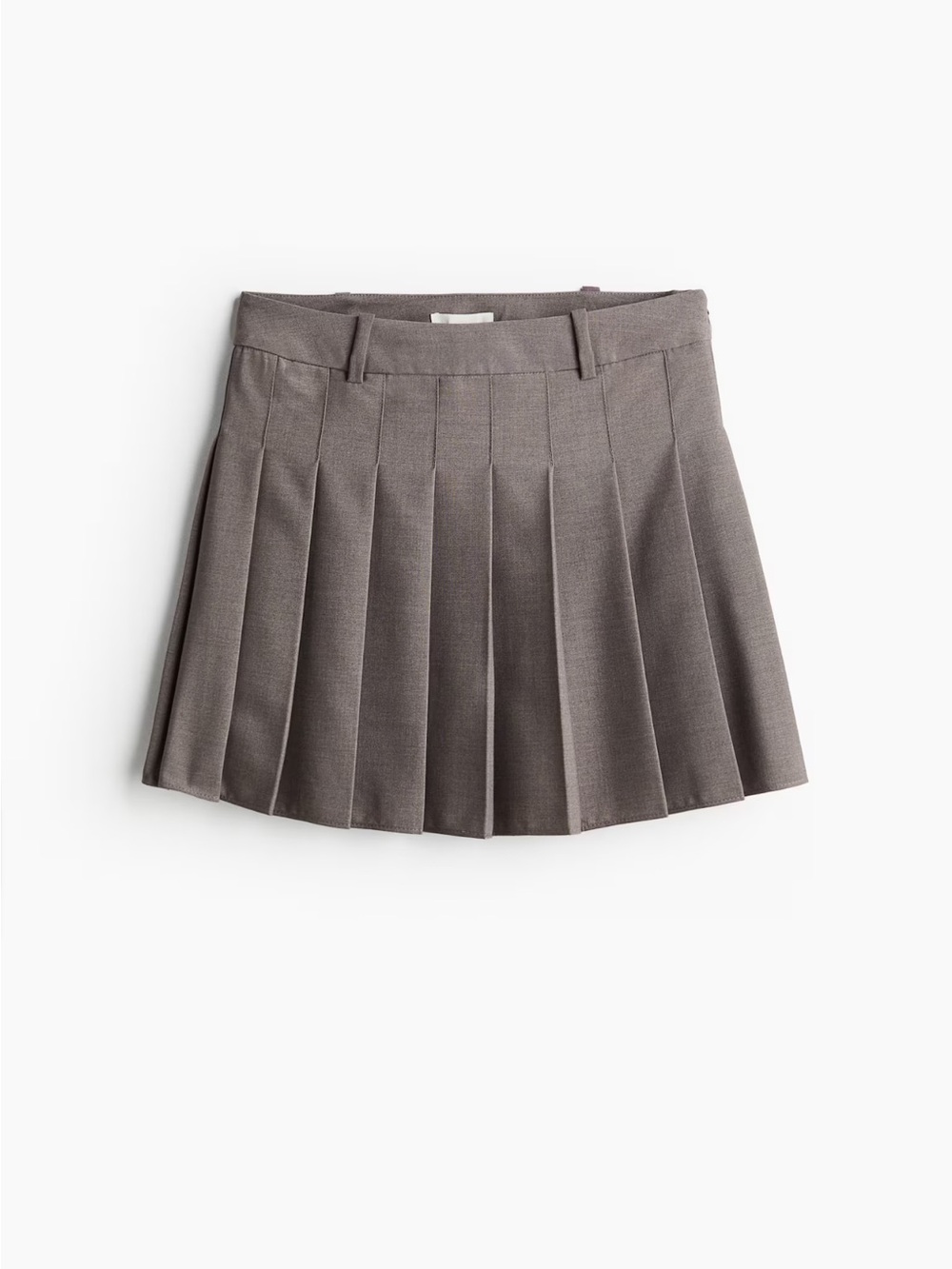 H&M PLEATED MINI SKIRT Grey Marl - Picture 1 of 3